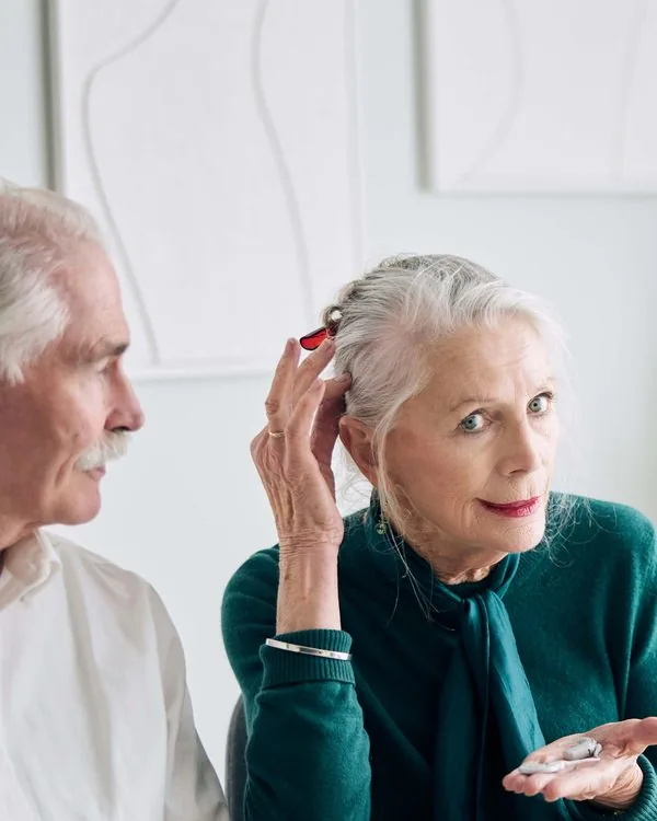 An older woman in conversation